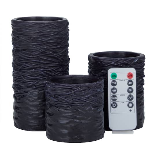 Black Coastal Flameless Candle Set